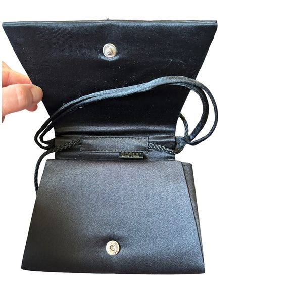 Vintage Sasha Black Beaded Crossbody Carry Evening Bag - Picture 8 of 10